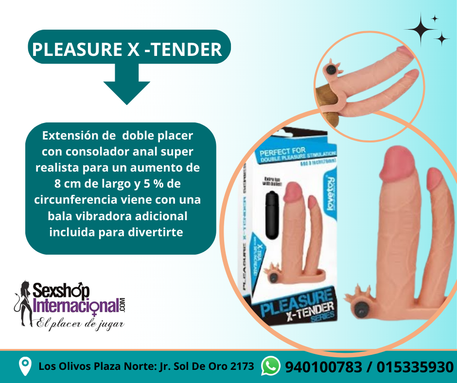 Extensión de doble placer con consolador anal 